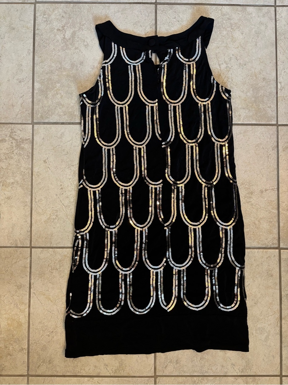 Scarlett Black Mini Dress with Silver Embellishments Gatsby Flapper Dress 12 - Picture 5 of 7